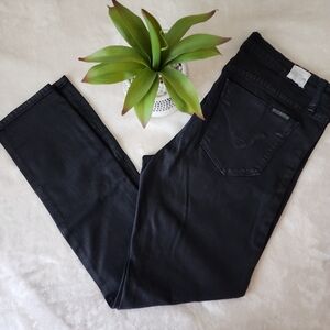 Hudson Natalie Midrise Ankle Jeans Skinny Black Stretch Denim